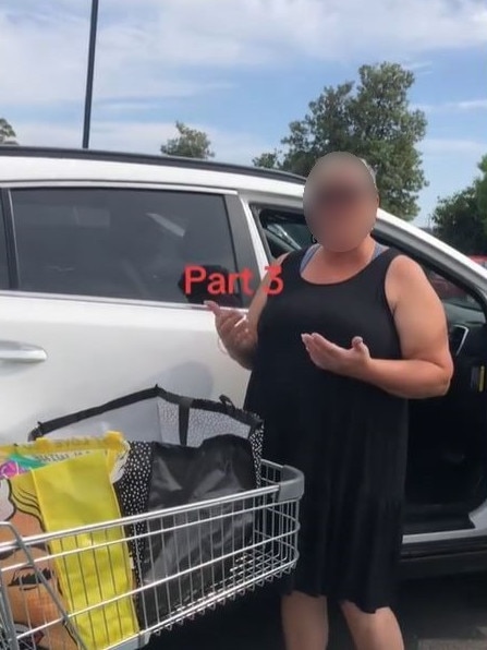 The woman confronted the shopper as she returned to her car. Picture: TikTok