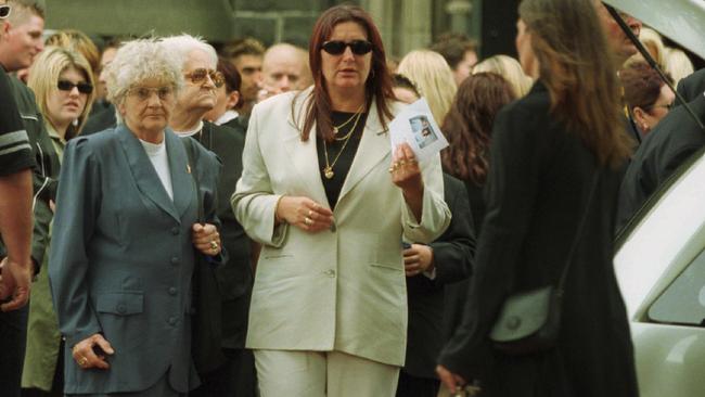 Victor’s mother Kath Pettingill and Wendy at his funeral.