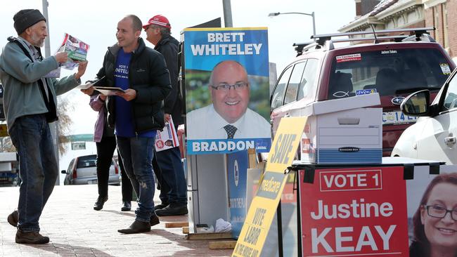 Outside a polling station at Burnie, in the electorate of Braddon, this morning. Picture: CHRIS KIDD