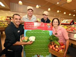 Coles Gympie are behind the Secondbite program with Gympie's Luke Callagham, Renae Bramley, Rebecca Jamieson and store manager Kim Todd in store. Picture: Renee Albrecht