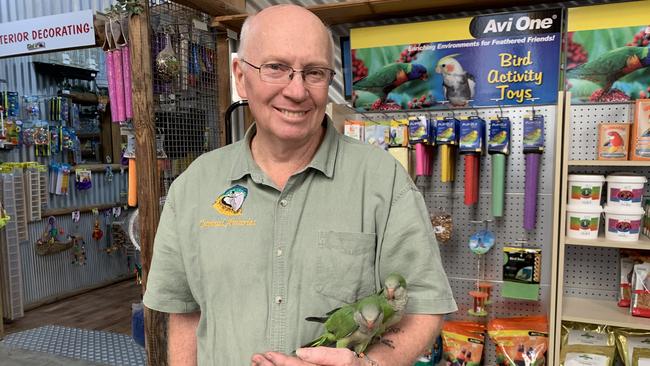 Camsal Aviaries owner David Billing has been reunited with two parrots stolen from his Elizabeth South shop on Sunday, February 16. Photo: Caleb Bond