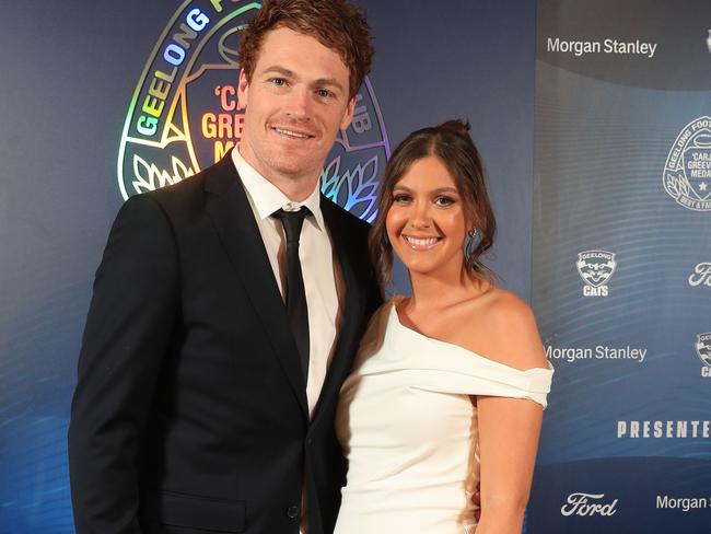 Gary Rohan and Madi attend the Geelong Cats’ Best &amp; Fairest. Picture: Mark Wilson