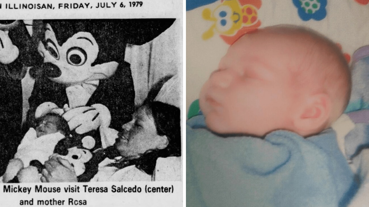 Baby Rosa, the first baby born at Disney World. And Tommy who was unexpectedly born in the bathroom of a Disney hotel. Source: DisneyFanatatic