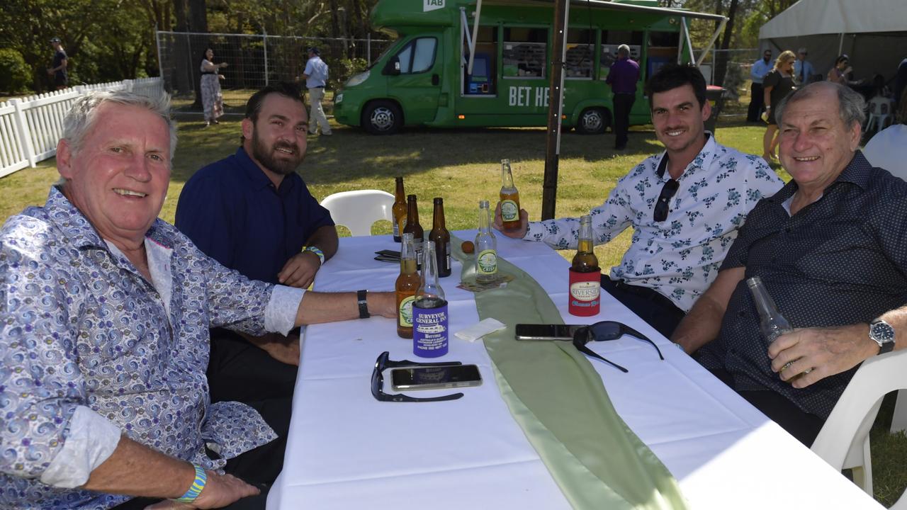 Steve, Liam and Lucas Browning with Kenneth Macpherson at the Lismore Cup on Thursday.