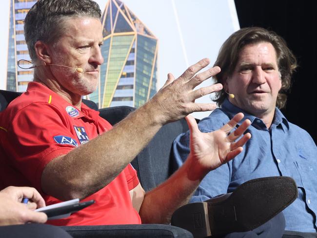 Suns coach Damien Hardwick and Titans coach Des Hasler at the  Future Gold Coast breakfast at gold Coast entertainment at Convention Centre. Picture Glenn Hampson