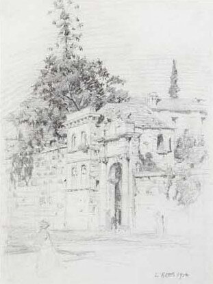 Lloyd Rees, Convent Gardens All Hallows, 1914, pencil on paper. City of Brisbane Collection, Museum of Brisbane. Photo: Carl Warner