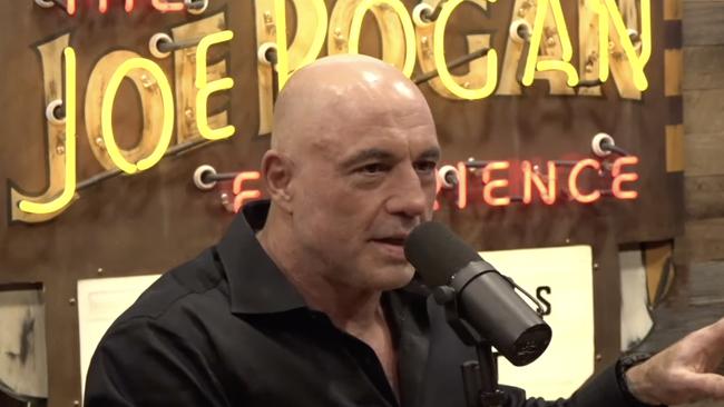 Joe Rogan interviewing Donald Trump on his podcast. Picture: YouTube