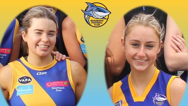 Beaumaris Football Club president Nick Heath said Holly Bowles, left, and Bianca Jones were "cherished and highly respected members" of the community.