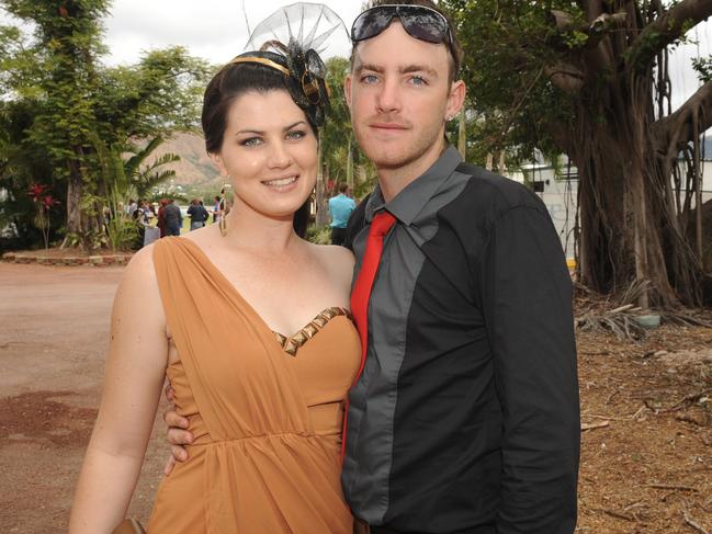 Nicole Scarabel and Tim Moran at the 2011 Townsville Ladies Day Races held at the Cluden Racetrack.