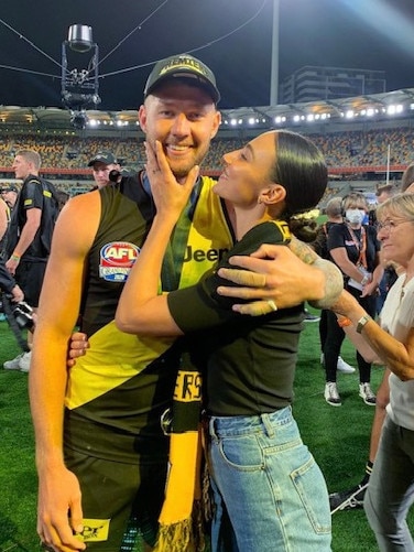 Damir with her AFL player boyfriend Nathan Broad.