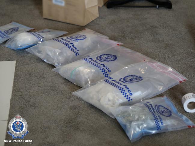 More than two kilograms of MDMA, 270 grams of cocaine and cannabis was also found inside her apartment. Picture: NSW Police