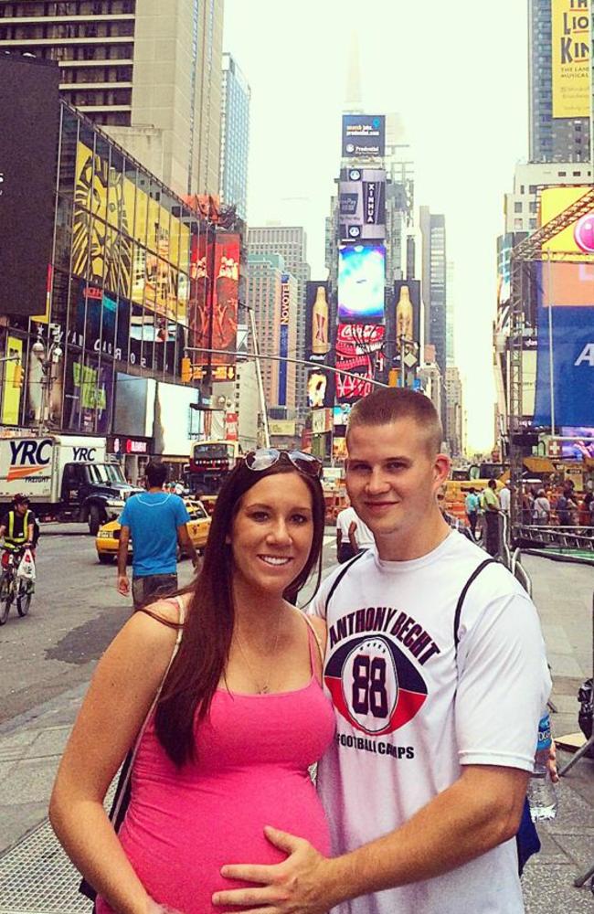 They stop in Times Square.