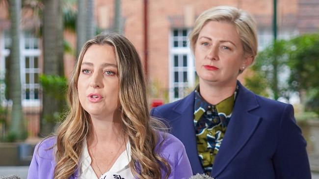 Queensland Youth Justice and Victim Support Minister, left, Laura Gerber and Child Safety and the Prevention of Domestic and Family Violence Minister Amanda Camm.