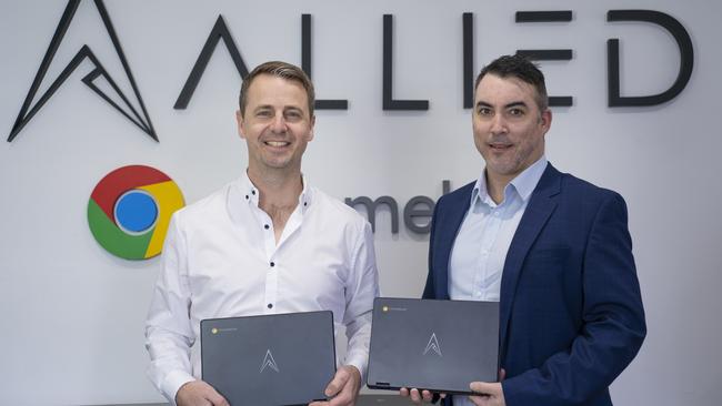 Allied Corporation senior vice-president sales and marketing Luke Flesher, left, with chief executive and founder Aron Saether-Jackson.