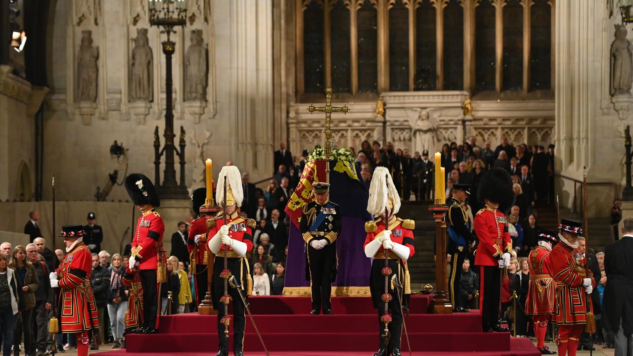 The incident came just hours after King Charles III and family held a vigil beside the coffin of their mother. Picture: Eddie Mulholland / WPA Pool / Getty Images