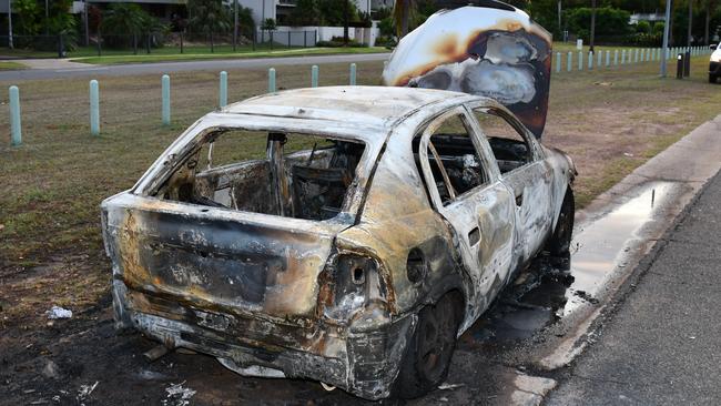 Sakelaris Amonginos pleaded guilty to setting fire to his own car. Picture: PFES