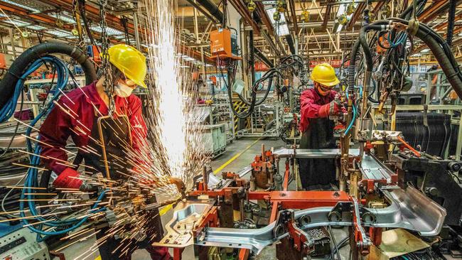 A car factory in Weifang, in China's Shandong province. Picture: AFP