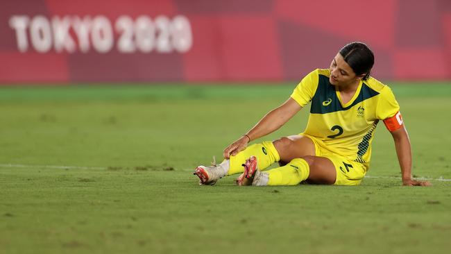 Matilda’s captain Sam Kerr has experienced the ecstasy, and agony, of competing at an Olympics. Picture: David Ramos/Getty Images.