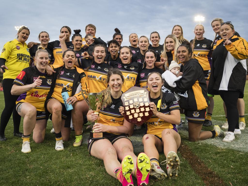 Gatton celebrate the win. Picture: Kevin Farmer.