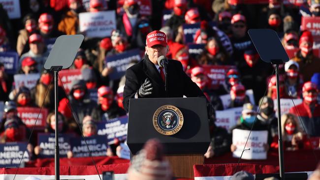 Donald Trump speaks at a rally in Avoca, Pennsylvania. Picture: AFP.