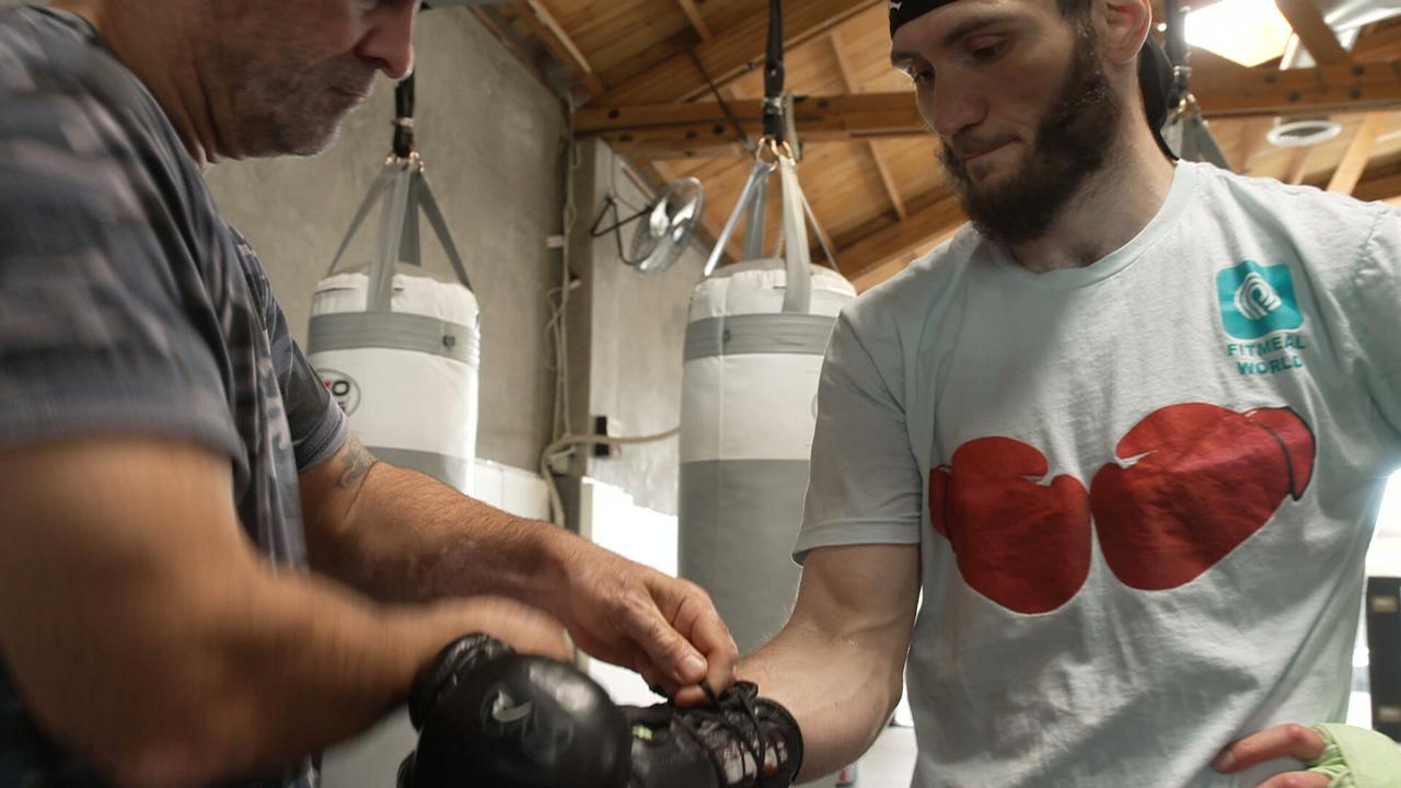 IBF super welterweight champ Bakhram Murtazaliev in training.