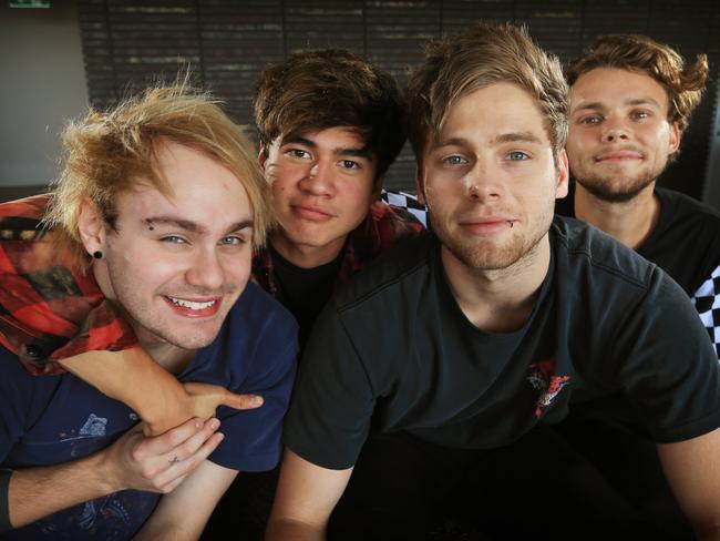 5 Seconds of Summer stars: L-R Michael Clifford, Calum Hood, Luke Hemmings and Ashton Irwin. Picture: Toby Zerna