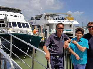 Max Allen Snr with wife Carmel and son Max Allen Jnr. The family are celebrating 20 years of business for the Freedom Fast Cats. Picture: Contributed