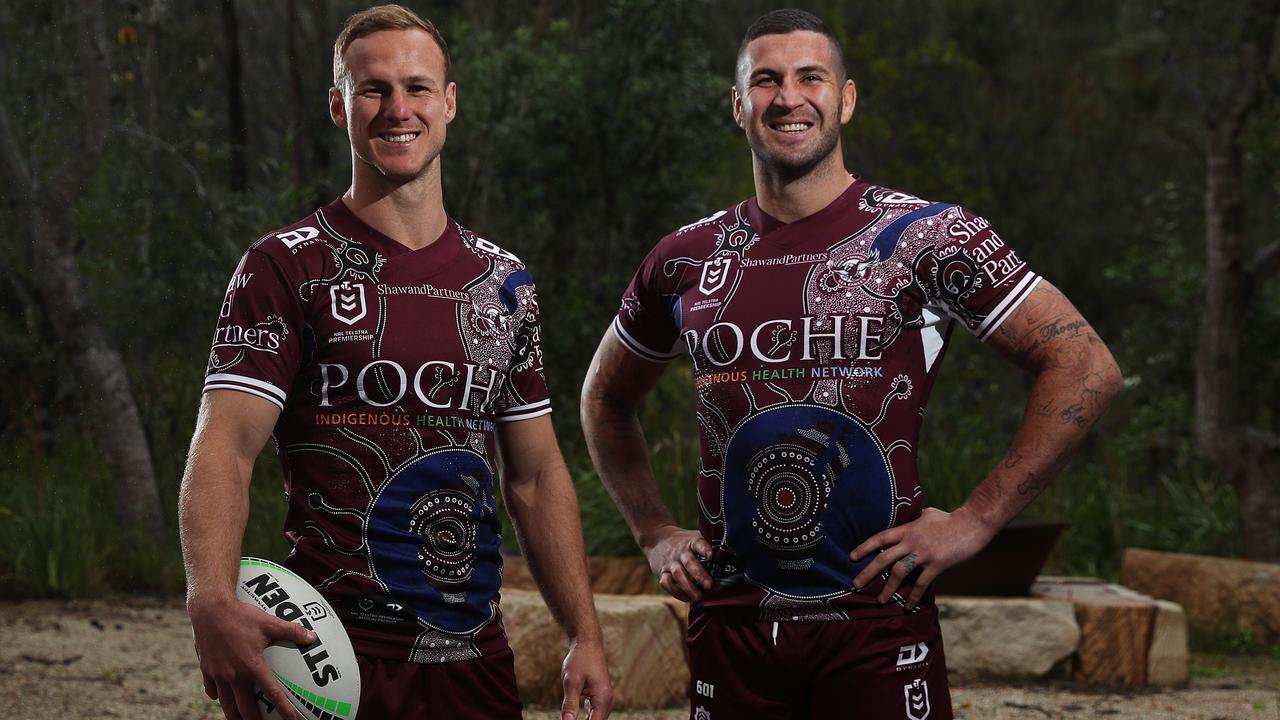 Discussions with teammate Joel Thompson have helped Daly Cherry-Evans learn about Indigenous culture. Picture: Brett Costello