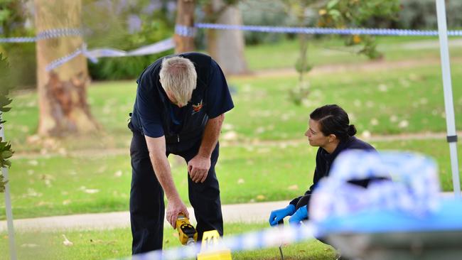 Detectives have established a crime scene and were seen gathering evidence later in the morning. Picture: NCA NewsWire / Nicki Connolly