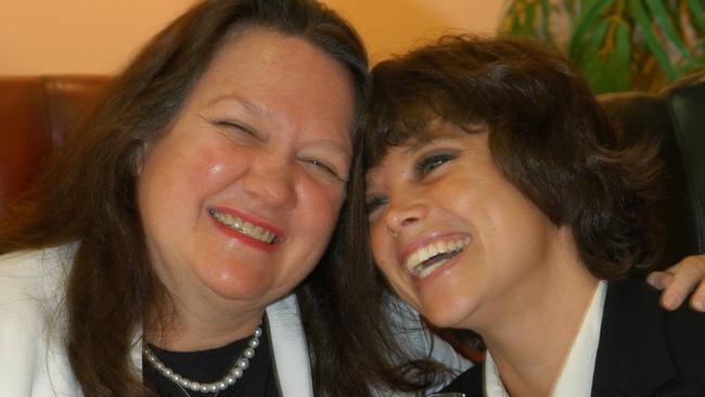 Gina Rinehart and daughter Bianca celebrate after signing mining agreement with RioTinto / Hancock Prospecting to purchase 50 interest in the Hope Downs iron ore region in WA.