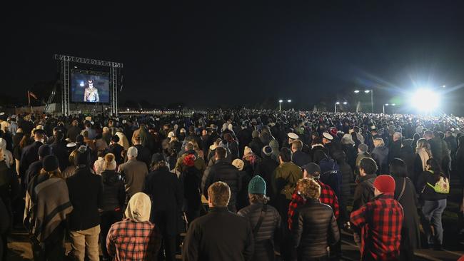 Attendees braved sub zero temperatures at the Australian War Memorial in Canberra. Picture: NCA NewsWire / Martin Ollman