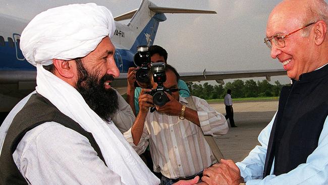 The Taliban announced Mullah Mohammad Hasan Akhund (left) as the leader of their new government in Afghanistan. Pocture: SAEED KHAN / AFP)