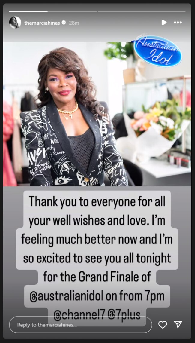 Marcia Hines Instragram post on Monday.
