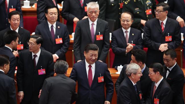 Chinese President Xi Jinping at the 19th Communist Party Congress at the Great Hall of the People on October 24, 2017 in Beijing, China. Picture: Lintao Zhang/Getty Images