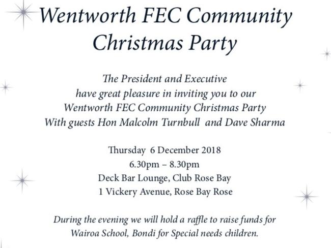 The Christmas party invitation.