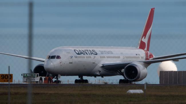 A repatriation flight from India arrives at Darwin RAAF Base back in October. Picture: Che Chorley