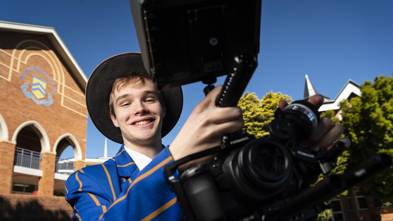 Toowoomba Grammar School Year 12 student Ben Rosenberg won Best Director overall at the 2022 Nextwave Youth Film Awards for his film Green Room. Picture: Kevin Farmer