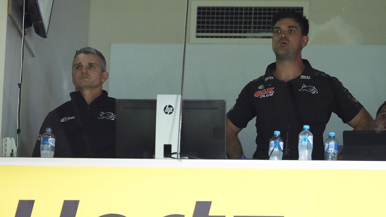 Cameron Ciraldo (right) is Ivan Cleary’s right-hand man at the Panthers.Picture: Mark Kolbe/Getty Images