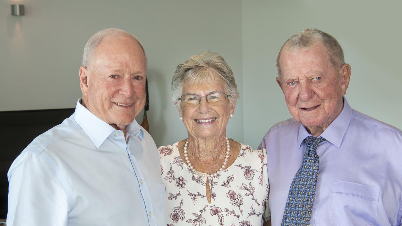 Buderim Foundation chair Dr Russell Stitz with Nola and Roy Thompson. Picture: Ross Eason