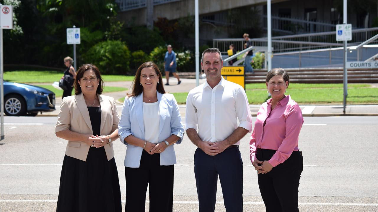 (L-R) MP's Natalie Marr, Attorney-General Deb Frecklington, Adam Baillie and Janelle Poole