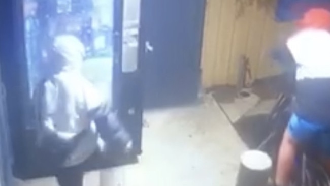 CCTV footage captures vending machine being destroyed in Wonthaggi. Picture: Supplied