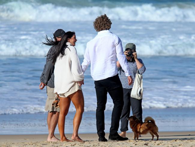 Locals recognised the familiar face and couldn’t help but ask for a photo. Picture: Nathan Edwards