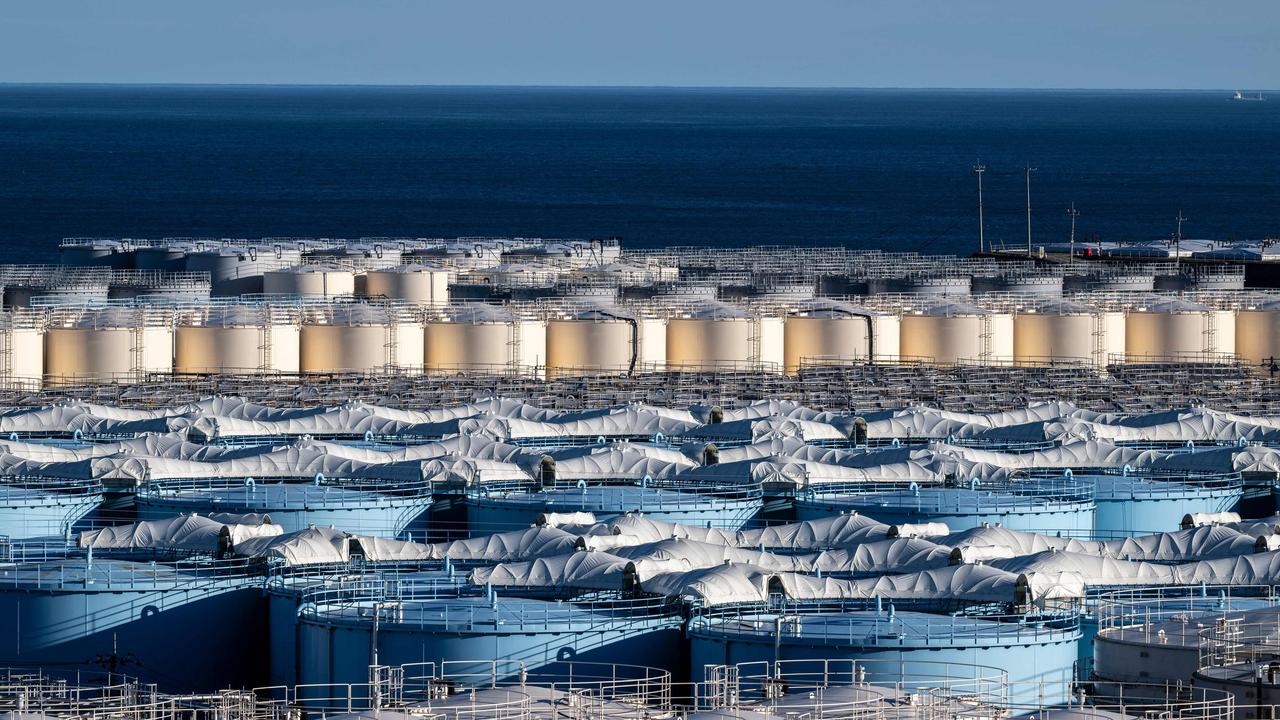 The massive storage tanks for contaminated water at the Fukushima nuclear power plant. Picture: Philip Fong/AFP