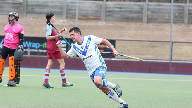 Pine Rivers St Andrews celebrate scoring. Picture: Renae Droop