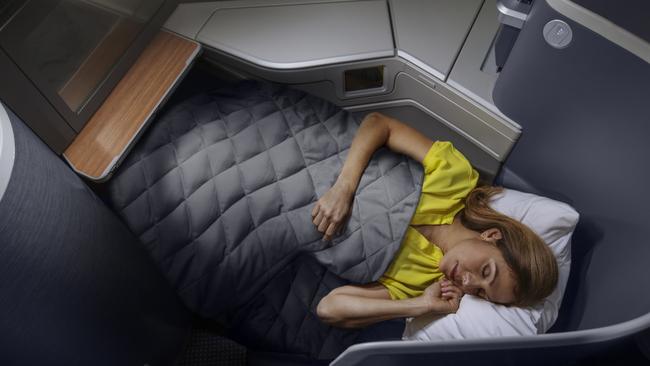 American Airlines’ Flagship business class with lie-flat beds.