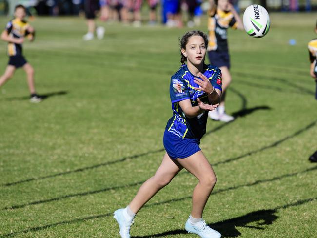 Lucy Hellyar of Glenvale State School in the inaugural Primary Interschools Reconciliation Touch Carnival hosted by Glenvale State School, Wednesday, May 28, 2025. Picture: Kevin Farmer