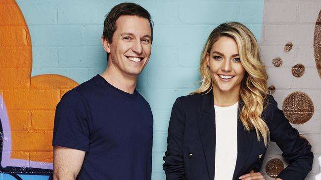 Rove’s radio show with Sam Frost also bombed in the ratings game. Picture: 2DAY FM