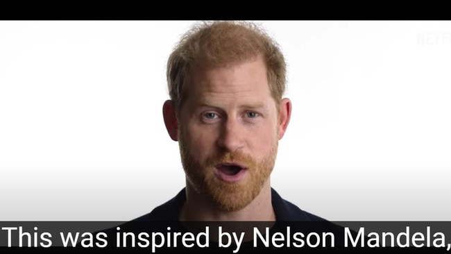 Prince Harry, in the new Netflix trail, says the show was inspired by former South African president Nelson Mandela. Picture: Netflix