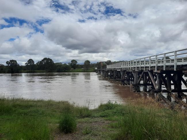 As flood waters subsided from Gympie, water is rising in the Maryborough region, where the river approaches similar levels of up to 10.7m, seen when ex-cyclone Oswald hit in 2013. Picture: Supplied