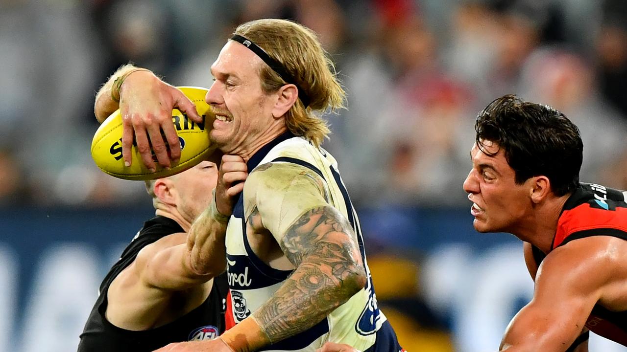 Tom Stewart was Geelong’s top centre-bounce midfielder. Picture: Josh Chadwick/AFL Photos/via Getty Images